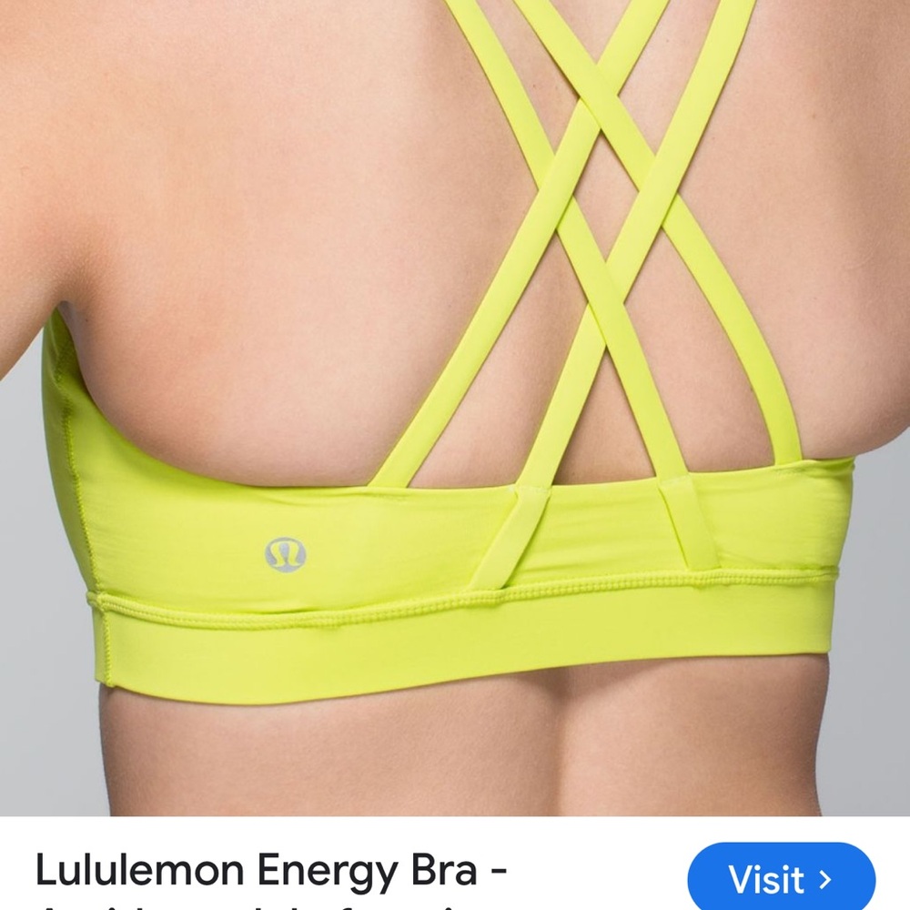 COPY - lululemon athletica Energy Bra - Vibrant Yellow Lululemon Energy Bra